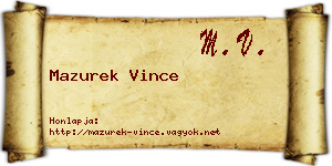 Mazurek Vince névjegykártya